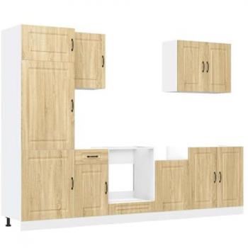 Alacena y Accesorios Kalmar Sonoma: Mueble de 7 Piezas en Roble
