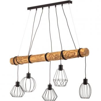 EnvoStar Suspension Boisé 5 Lampes Naturales