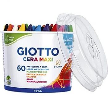 Giotto 519200 Barattolo Pastelli Formato Gigante per Pastelli a Cera, 11,5 mm, Confezione da 60