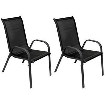 Gartenstuhl Metall/Textil 2 Stück Anthrazit