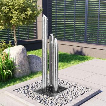 Fontana da Giardino Moderna 48x34x123 cm in Acciaio Inox
