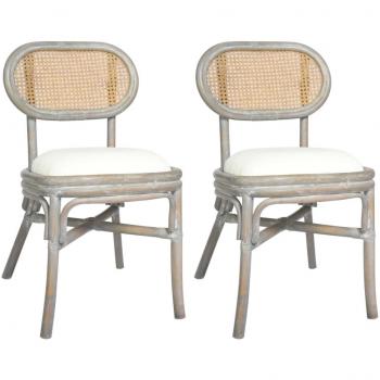 Esszimmerstuhl Set 2 Stk. Grau Leinen