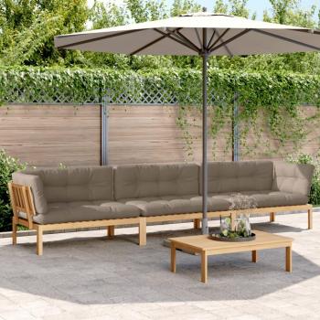 Pallet Garden Sofa Set 4 unità, cuscini in legno massello d’acacia