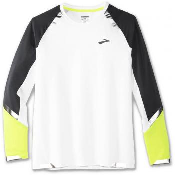 Brooks Running Visione Pro Manica Lunga Uomo Bianco