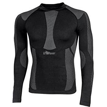 U‑Power Herren Thermo‑Trikot CURMA Black Carbon 3XL Schwarz Funktionsshirt