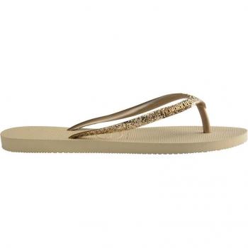 Slim Glitter II Gold Flip-Flops for Women (Havaianas)