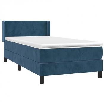 VidaXL Boxspringbett mit Matratze 90x190 cm Dunkelblau Samt