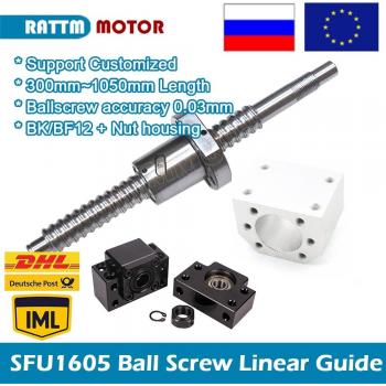 SFU1605 Vis À Billes 800mm C7 avec bout usiné écrou logement BK/BF12