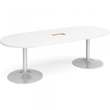 Trumpet Base Radial End Boardroom Table 2400mm x 1000mm