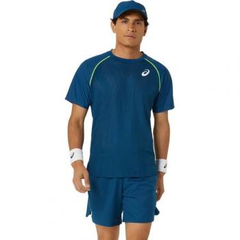 Asics Men's Match Actibreeze Short Sleeve T-Shirt Blue XL