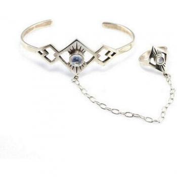 Joyería de moda: pulsera con anillo para el dedo