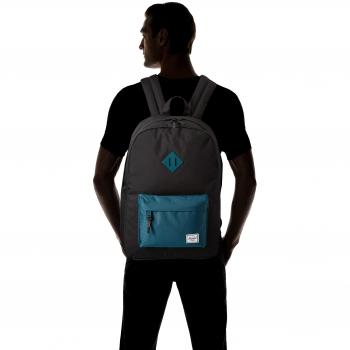 Schwarz‑Dunkelblaugrüner Heritage‑Rucksack für Erwachsene – Unisex