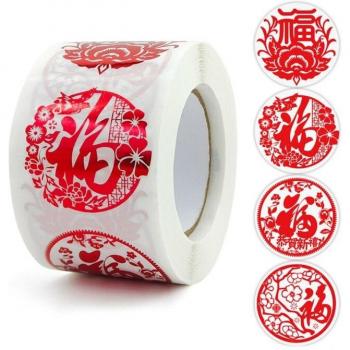 500pcs Chinese New Year Seal Stickers for Spring Festival