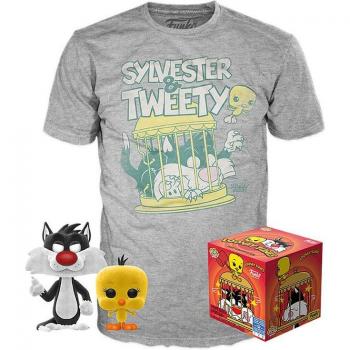 Funko Pop Looney Tunes Silvestre & Piolín Versión Terciopelo + Camiseta Talla S