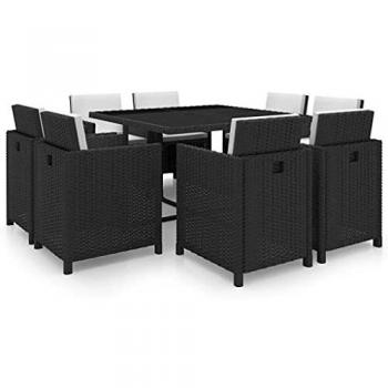 VidaXL 9-tlg. Garten-Essgruppe mit Auflagen