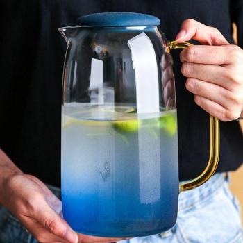 Glas Teekanne mit Griff und Farbwechsel-Funktion