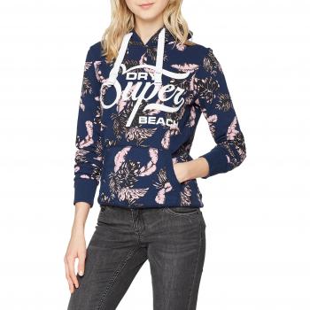 Superdry Sudadera AOP Lite Entry, Mujer, Azul (Nautical Navy)