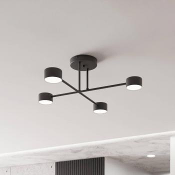 4-Bulb GX53 Black Steel Ceiling Light