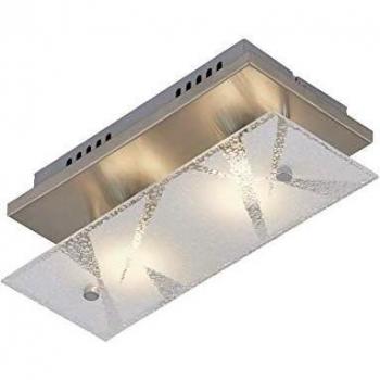 Briloner Matt‑Nickel LED‑Decke – 2‑Flammen Kristalle, 4 W