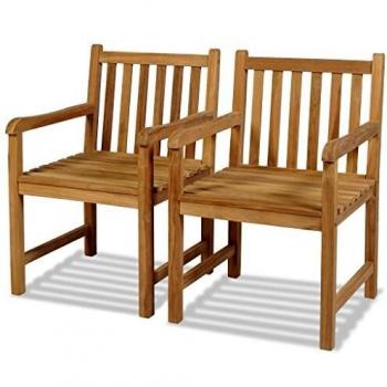 Chaise de plage en teck 2 pcs