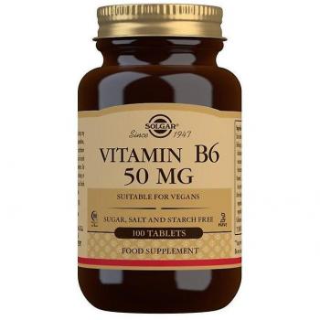 Solgar vitamine B6 50 mg, 100 comprimés