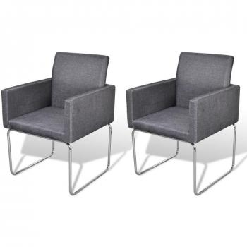 Set di sedie vitaXL 2X grigio scuro con supporti laterali