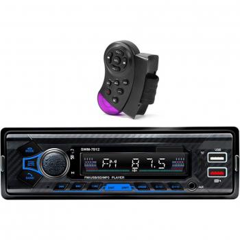 SWM 7812 Single-DIN Car Head Unit – Bluetooth & Radio, Voice Control – Car Electronics Accessory