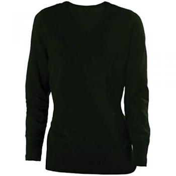 V-Ausschnitt Pullover Damen Kariban XL Grün