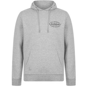 Light Grey Tokyo Laundry Graphic Hoody for Men, Drawcord – Large