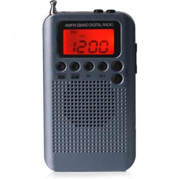 Radio de bolsillo ligera con pantalla digital y altavoz de 40mm, HRD-104