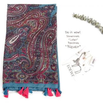 Tassel Print Shawl