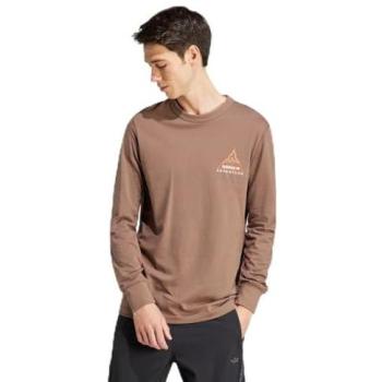Adidas Originals Men’s Adventure Graphic Long Sleeve Shirt – Brown, Size 40 Regular
