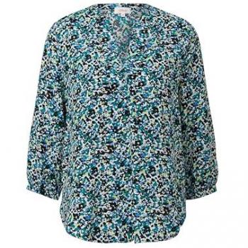 S.Oliver Damen Bluse 3/4 Arm schwarz multicolor