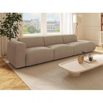 Pogni Grand canapé 5 places Tissu texturé Beige