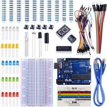 Kit di avviamento Arduino con tutorial e scheda Uno R3