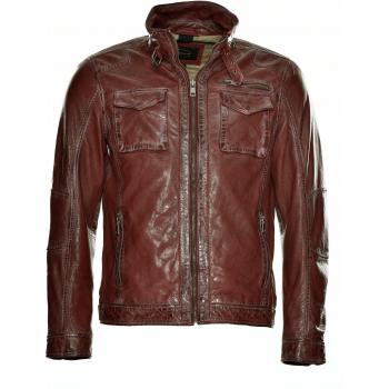 Herrenbikerjacke JCC 31020345 Rot, 100% Lammleder