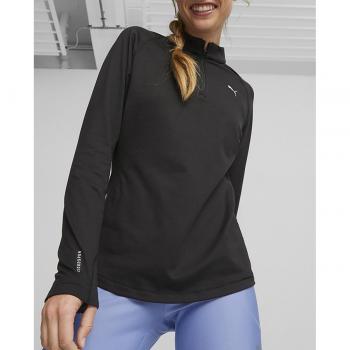 Puma Cloudspun Damen Sweatshirt mit Halbzip schwarz