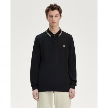 Fred Perry Polo de Hombre Manga Larga con Bordado en Cuello