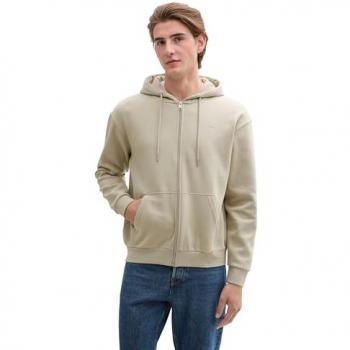 Tom Tailor Herren Sweatjacke Denim Classic – Braun – M – Regular Fit – Logo‑Print