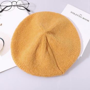 Big-Size Octagonal Wool Beret – Women's Fall/Winter Knitted French Hat