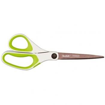 Scotch Pro‑Cut 20cm Titanium Scissors – White/Green