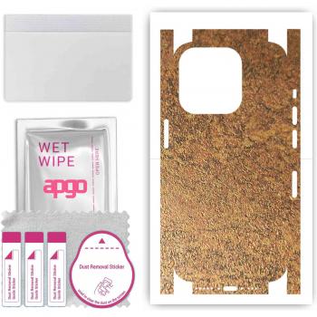 Estuche protector apgo de película metálica para iPhone 15 Pro – cobre oxidado