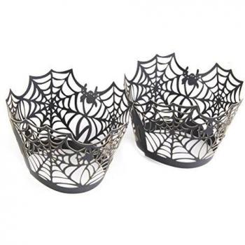 Tinksky magdalena wrappers telaraña 50pcs decoración para Halloween
