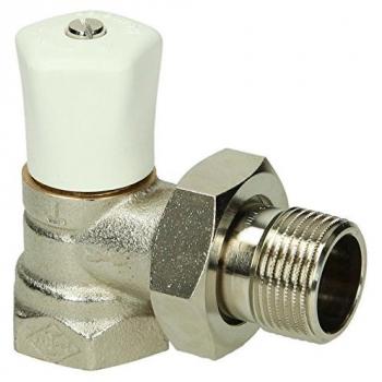 Vanne de radiateur Heimeier 0121-04.500 DN 25, d'angle, nickelée, préréglée