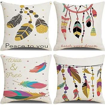 Decorative Feather Design Cushion Wraps