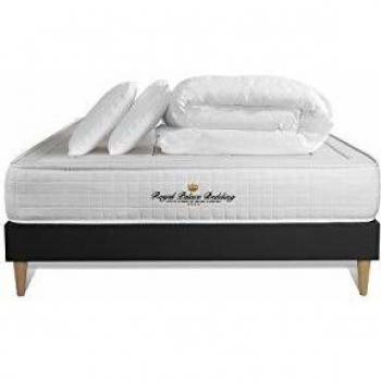 Royal Palace Bedding Pack Matelas à mémoire de Forme Maxi épaisseur Balmoral 160x200cm sommier KIT Noir + Epaisseur : 24 cm | Confort : Ferme