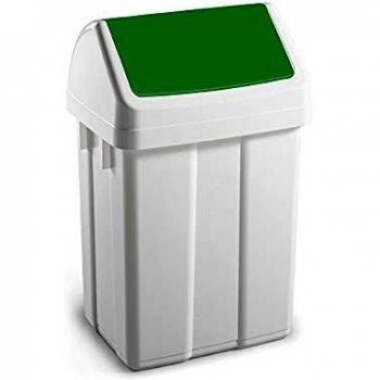 Papelera de 55 L Rectangular con Tapa Verde Dahi