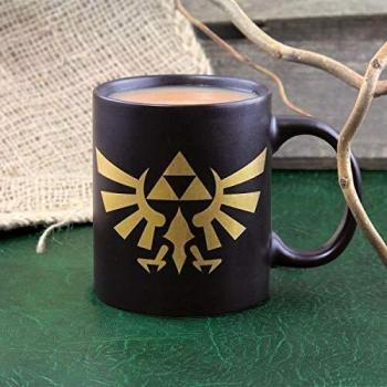 Taza Desayuno The Legend of Zelda, cerámica, Negro y Dorado, 1 Unidad
