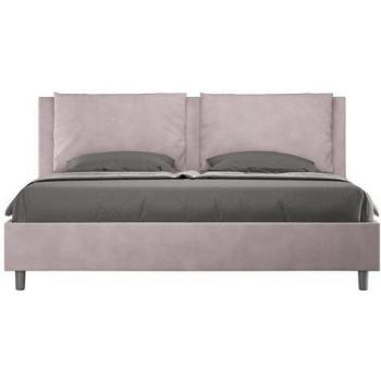 Letto King Size ITYHOME Modello Antea, Rivestito in Microfibra, Colore Glicine, Dimensione Rete 190x210