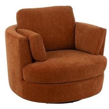 Siège Pivotant Circulaire Tissu Rouille 109x100x89 cm